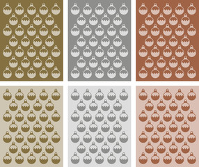 CHRISTMAS BALLS PATTERN 6 colors backgrounds