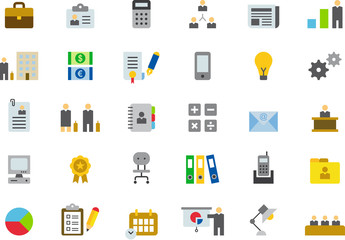 BUSINESS colored flat icons