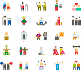 PEOPLE colored flat icons