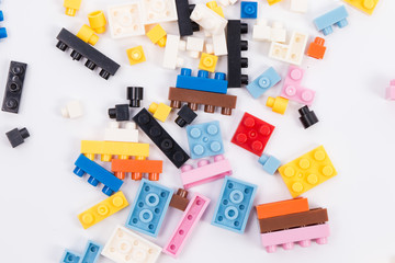 Toy colorful plastic blocks