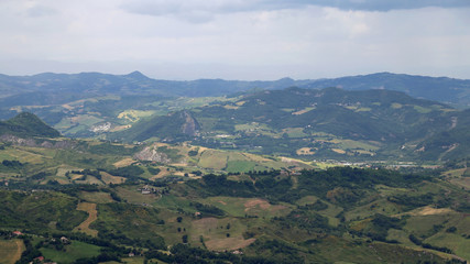 Fototapeta premium panorama of the Italian Apennines and the valleys of Emilia Roma