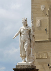 Fototapeta premium Warrior of marble called Statue of Liberty in San Marino