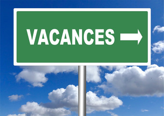 vacances panneau et ciel