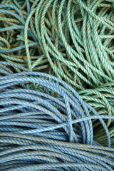A full page of green and blue rope background texture