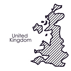 United kingdom map icon. Europe nation and government theme. Silhouette design. Vector illustration