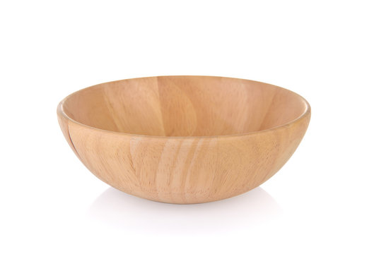 Wood Bowl On White Background