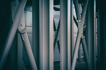 Obraz premium metal structure, glass structure, gray background