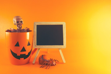 skeleton in cup and board