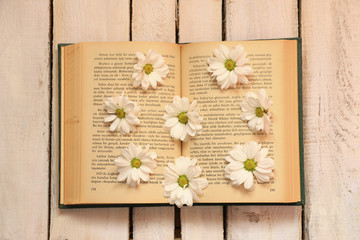 Book and flowers