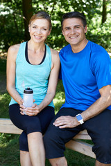 Portrait Of Mature Couple Exercising In Countryside Together
