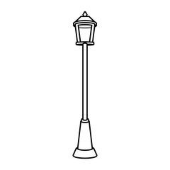 singular Park lighting with lamp vector illustration