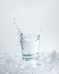 Water splashing from glass