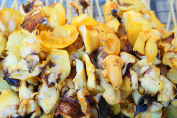 bbq squid stick - thai street food    