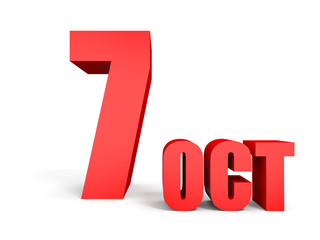 October 7. Text on white background.