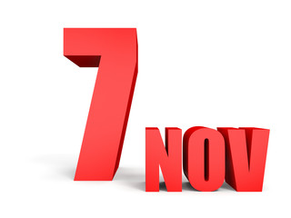 November 7. Text on white background.