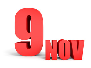 November 9. Text on white background.