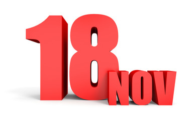November 18. Text on white background.