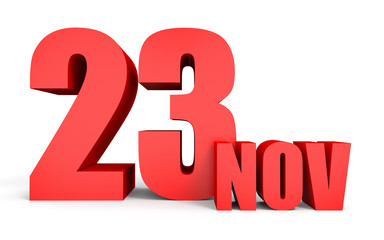 November 23. Text on white background.