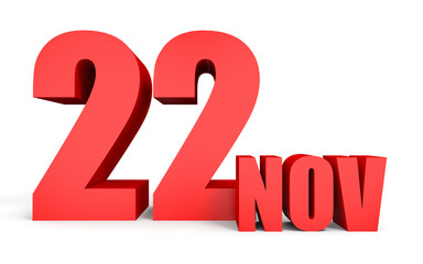 November 22. Text on white background.