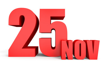 November 25. Text on white background.