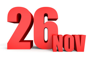 November 26. Text on white background.