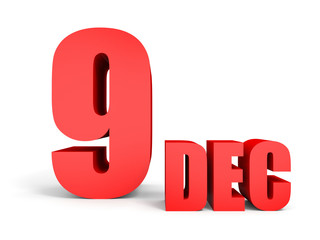 December 9. Text on white background.