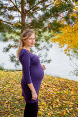 Pregnant female in autumn
