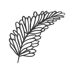 silhouette branch with multiple leaves vector illustration