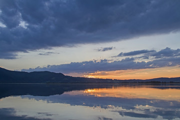 Sonnenuntergang am Kochelsee