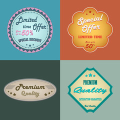 Discount retro design vintage style element template