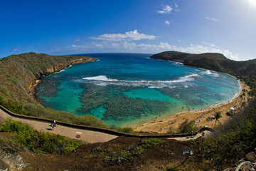 Hanauma bay, snorkeling paradise of Oahu, Hawaii 