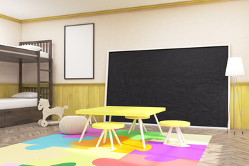 Large blackboard in children's room