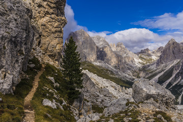 hiking path in the Dolomites