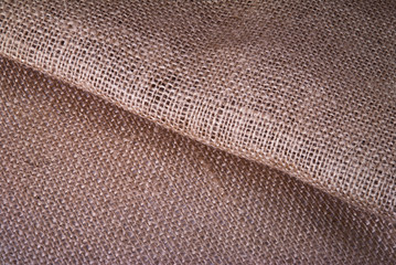 Close-up of a piece of folded burlap material