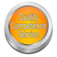 Quality Competence Service Button - 3D illustration