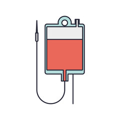 Fototapeta premium hanging bag for blood donation vector illustration