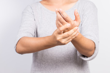 Woman has hand pain