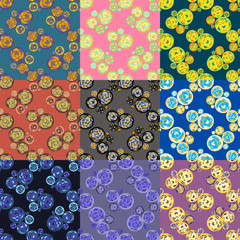 Set of nine seamless elegant patterns