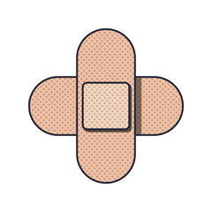 Two crossed adhesive bandages vector illustration