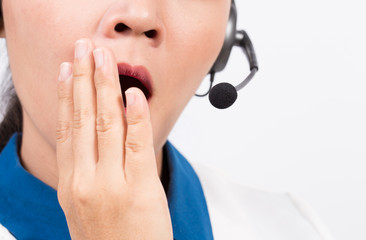 Operator or businesswoman in headset
