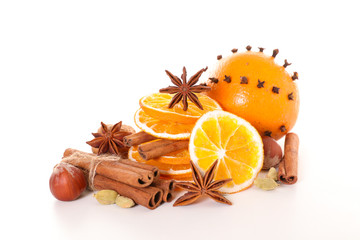 dried orange and cinnamon