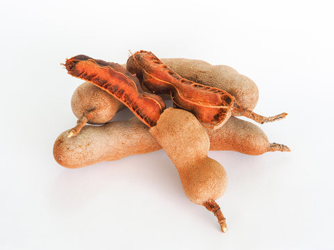 Sweet tamarind on white background.