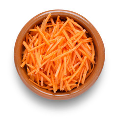 Grated Carrot in Bowl