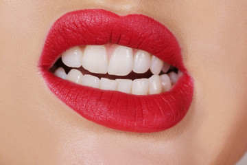 Fototapeta premium Biting her teeth