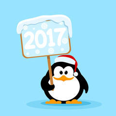 Vector illustration of a cute little penguin with the tablet 201