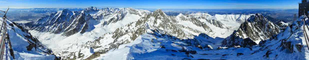 Winter mountain panorama.