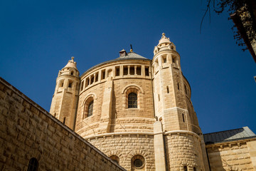Fototapeta na wymiar View of Dormition Abbey in Jerusalem