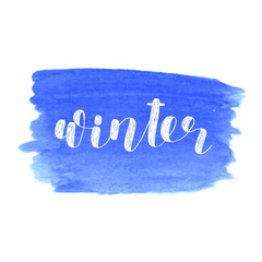 Winter. Brush lettering.