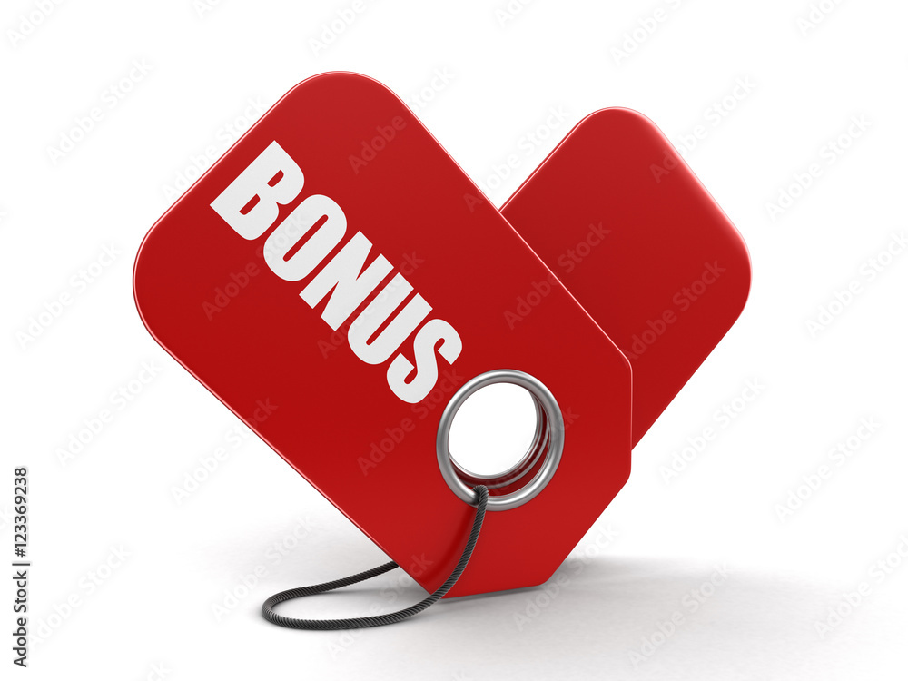 Poster label with bonus. image with clipping path