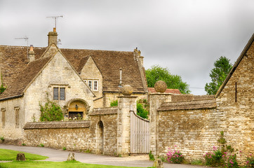 Fototapeta premium Walled garden, Castle Combe Village, Wiltshire, England